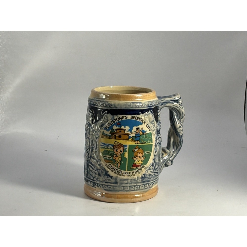 Custer South Dakota Beer Stein Pebbles And Bam Bam